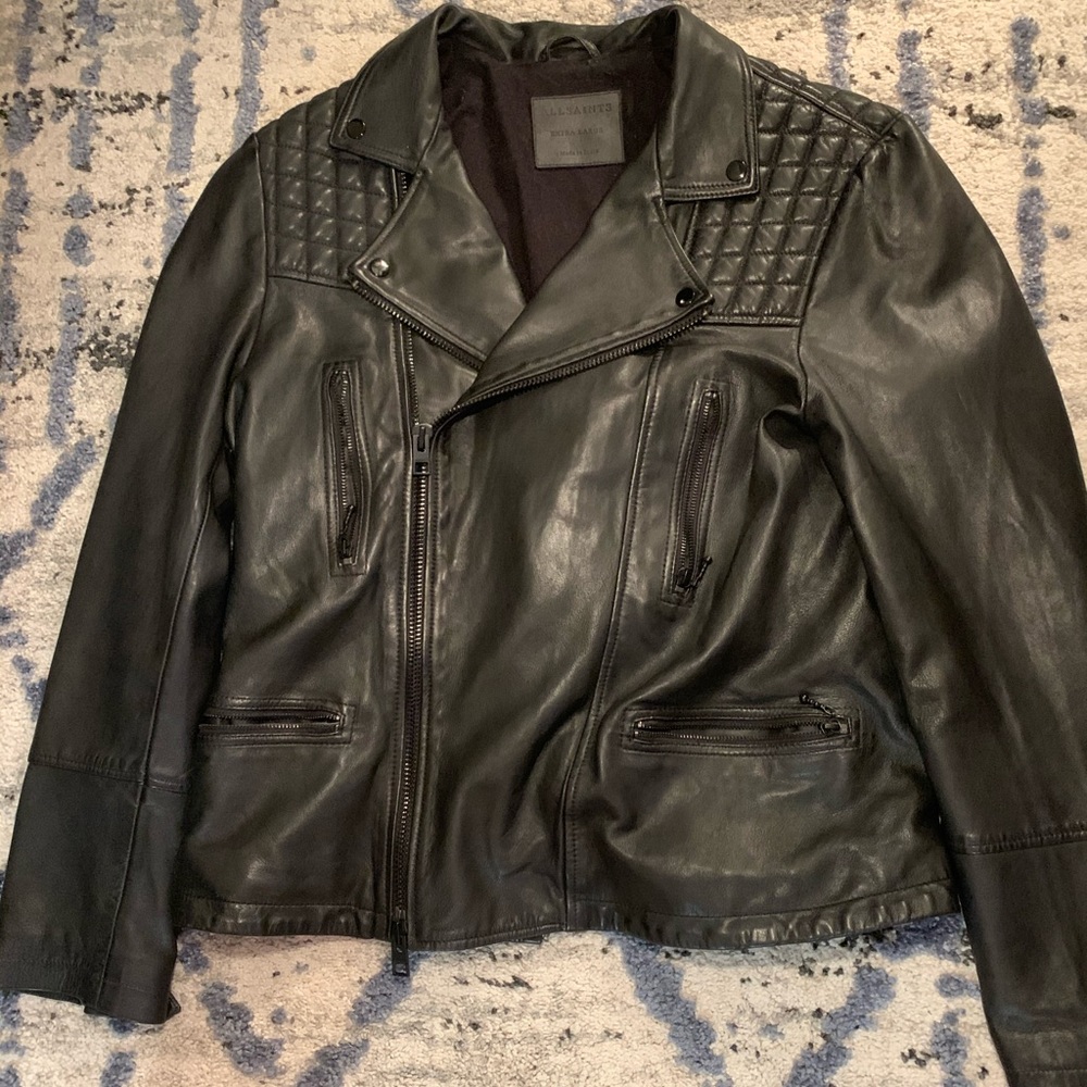 All Saints Genuine Leather Jacket (XL)